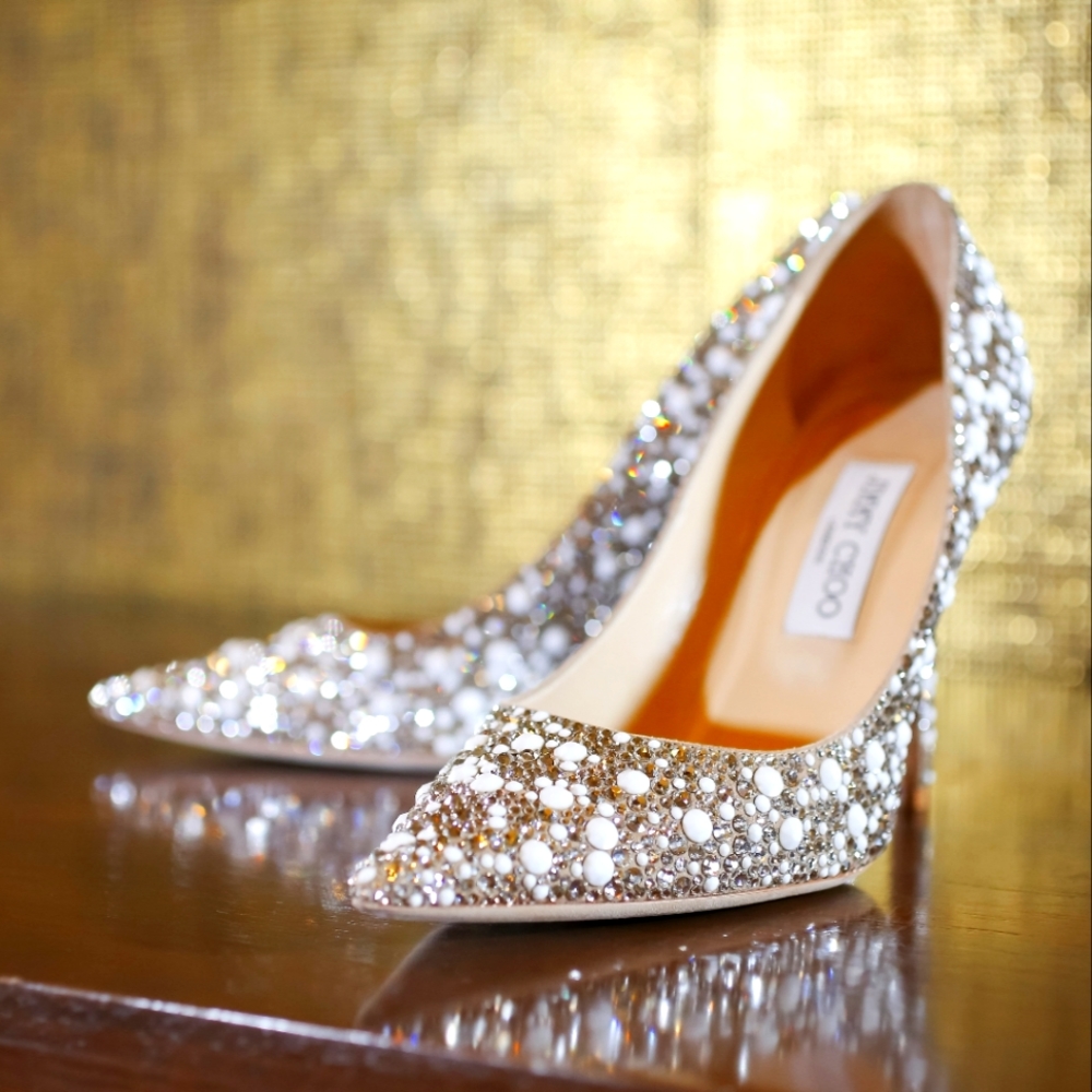 Jimmy Choo White Crystal Mix Pump